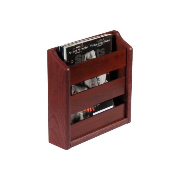 Wooden Mallet Wooden Mallet Wall Mount or Countertop Magazine Rack 11"W Mahogany MRS1MH - main
